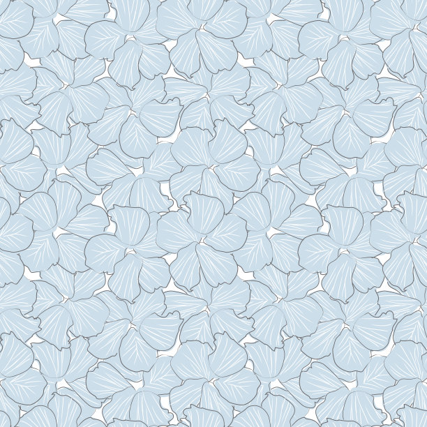 天蓝色植物花卉无缝图案图片下载