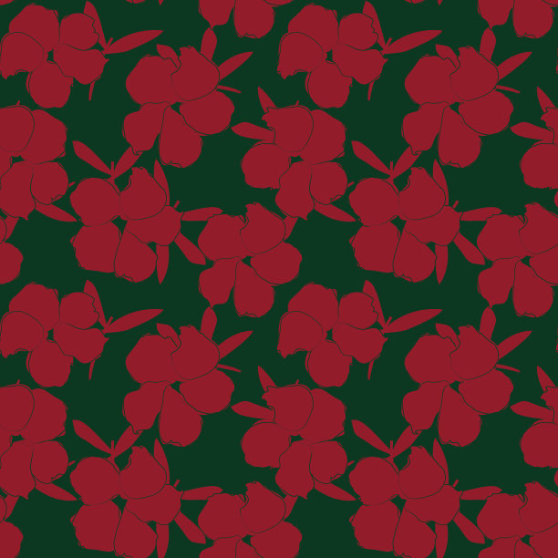 圣诞植物花卉无缝图案图片下载