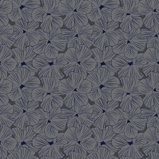 灰色植物花卉无缝图案背景图片下载