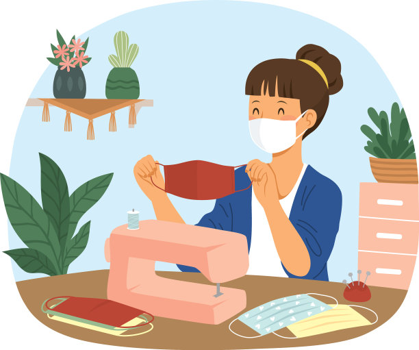 缝纫面料口罩图片下载