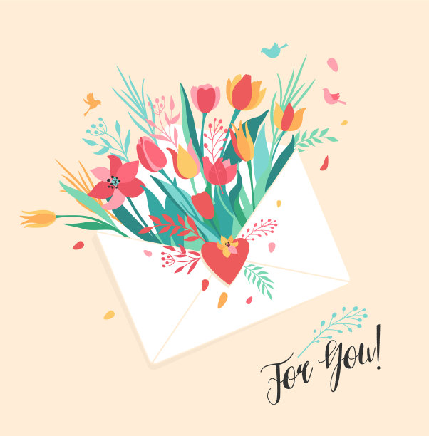 信件中的花朵图片下载