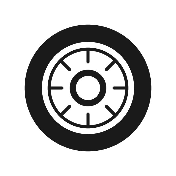 车轮图标设计简单，孤立在白色上图片下载