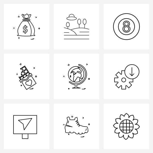 现代样式集九线象形网格为基础图片下载