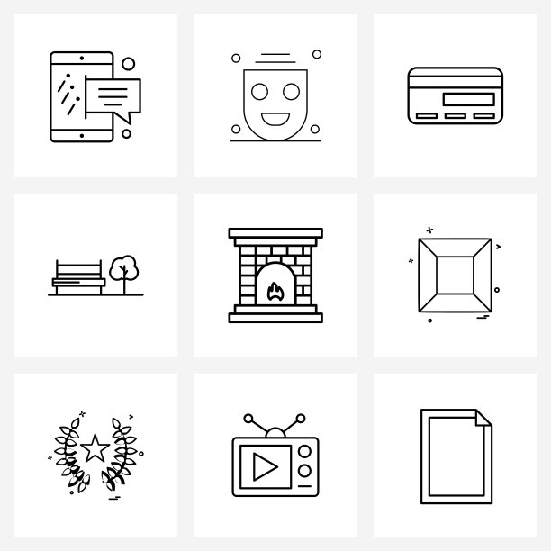 为烟囱心设置9个UI图标和符号图片下载