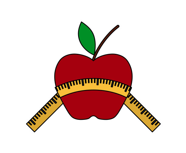用卷尺测量苹果的图标图片下载