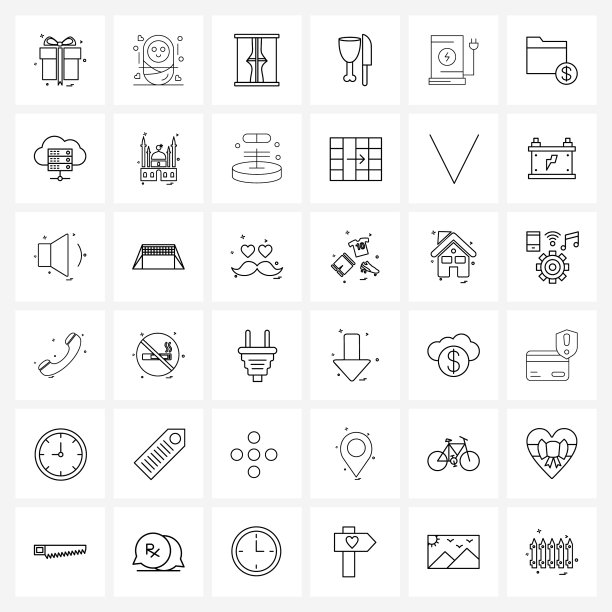 设置36个简单线条图标智能站图片下载