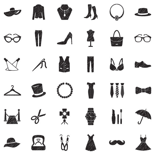 时尚图标。黑色涂鸦设计。矢量插图。图片下载