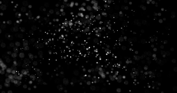 3D插图逼真的自然柔和模糊的白雪与散景创建从粒子孤立的黑色背景上叠加效果，我们作为一个明星天空降雪冬季节日庆祝的效果图片下载