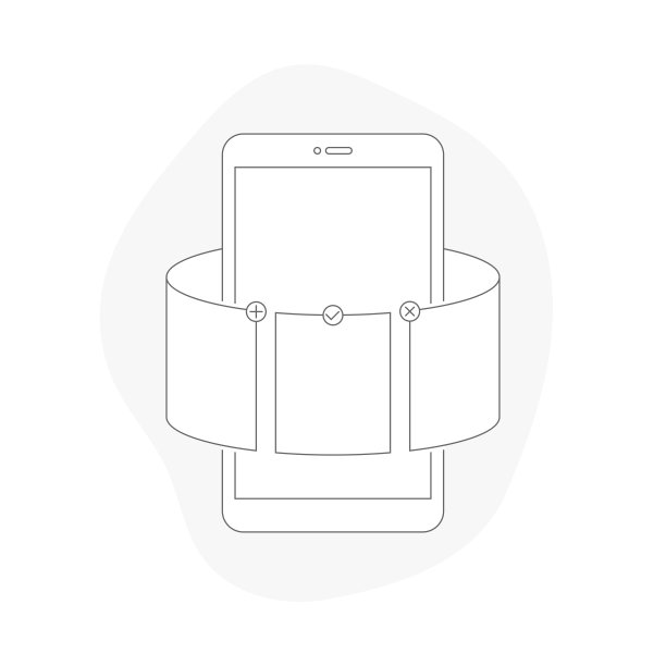屏幕上有滑块的智能手机。平面线性矢量插图。图片下载