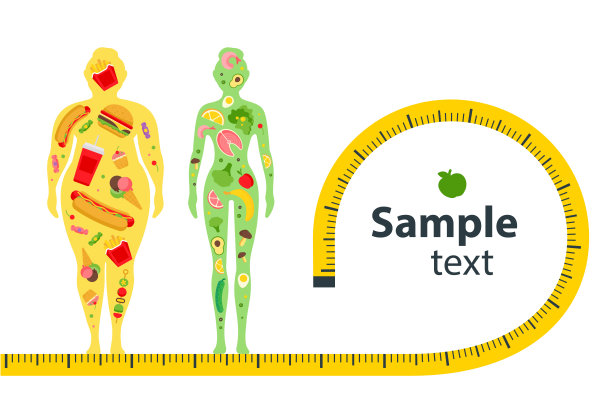 减肥的概念。饮食和健身前后。又胖又瘦的女人。健康的生活方式，健康的饮食和日常习惯。饮食。空白的内容，模板。图片下载