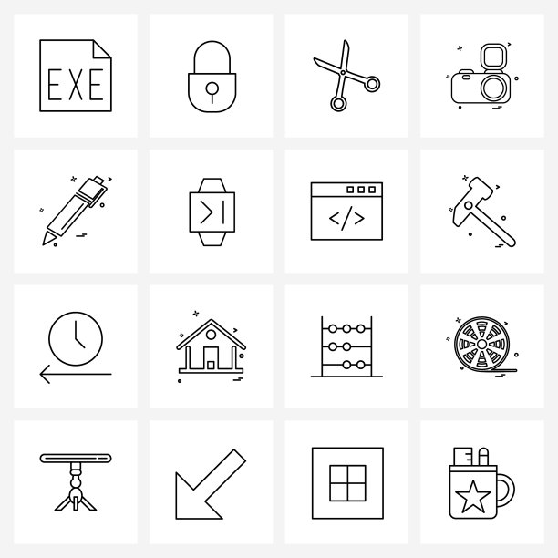 设置16行图标符号和学习符号图片下载