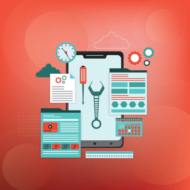 移动应用程序开发矢量概念图片下载