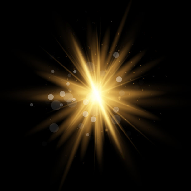 黄色发光的恒星。图片下载