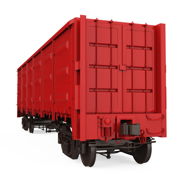 红色货车车厢孤立图片下载