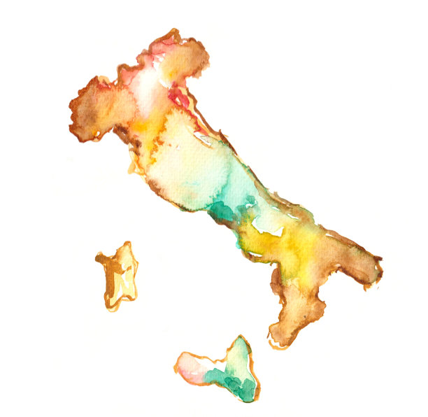 意大利水彩画地图图片下载