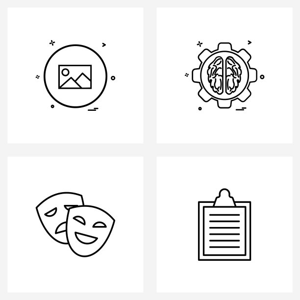 4个线条图标符号图像图片下载