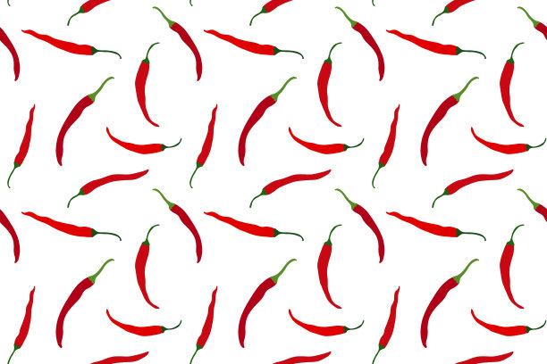 红辣椒矢量辣椒无缝图案背景图片下载