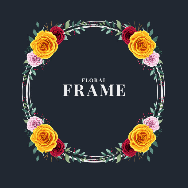 玫瑰花圈边框图片下载