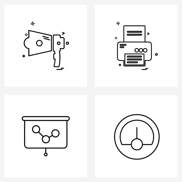 UI 4个基本线条图标合集：扬声器图片下载