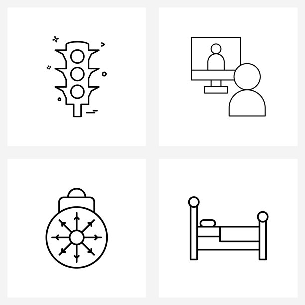 现代线4简单线图标交通图片下载