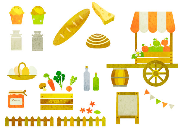 可爱的农贸市场框架图片下载