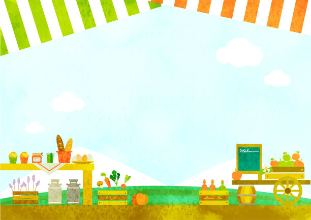 可爱的农贸市场框架图片下载