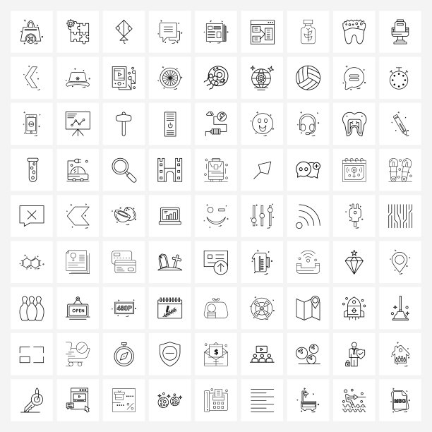 设置81个通用线图标剪贴板短信图片下载