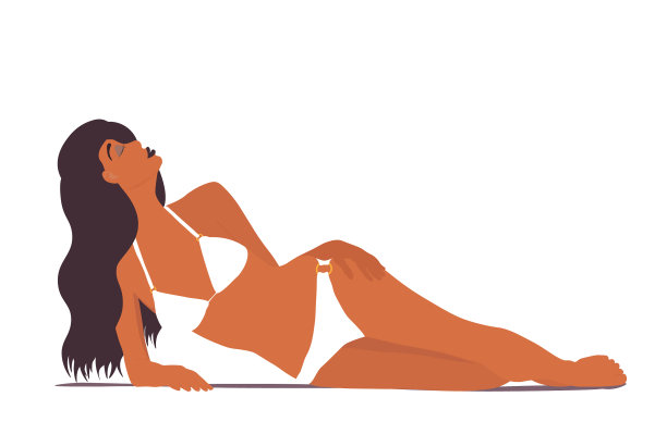 女孩在海滩上图片下载