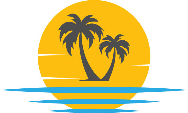 棕榈滩维生素标志概念图片下载