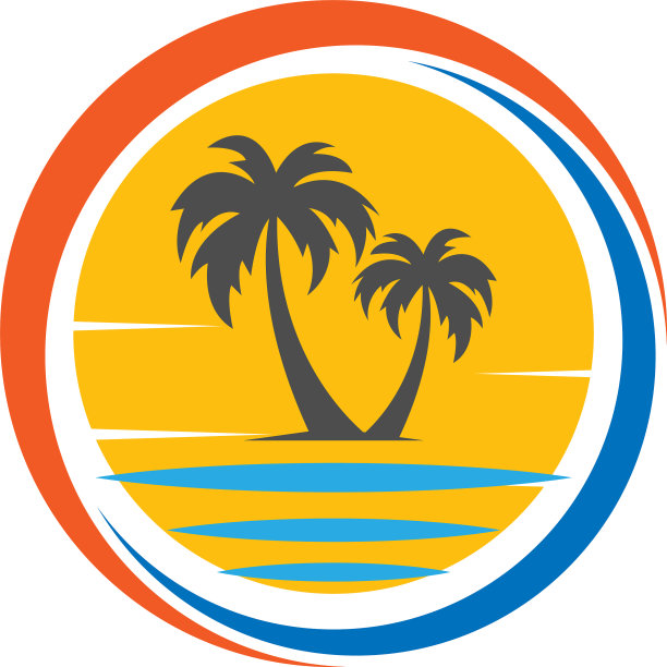 棕榈滩维生素标志概念图片下载