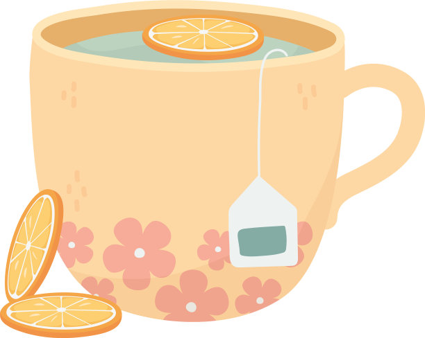 茶时间杯茶与橙片茶图片下载