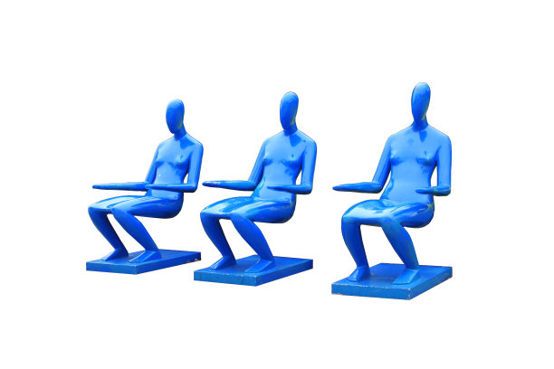 街道家具蓝色人形椅子图片下载