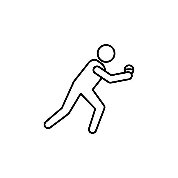 板球，球员线图标。符号和符号可以用于网页，标志，手机应用程序，UI，用户体验图片下载