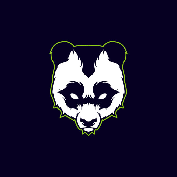 愤怒的熊猫头吉祥物图标图片下载