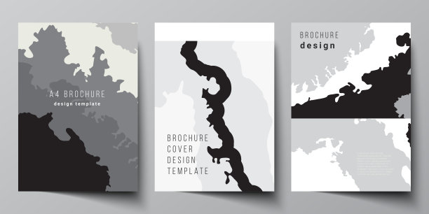 矢量布局A4封面模型设计模板的宣传册，传单布局，小册子，封面设计，书设计，宣传册封面。景观背景装饰，半色调图案粗犷纹理。图片下载