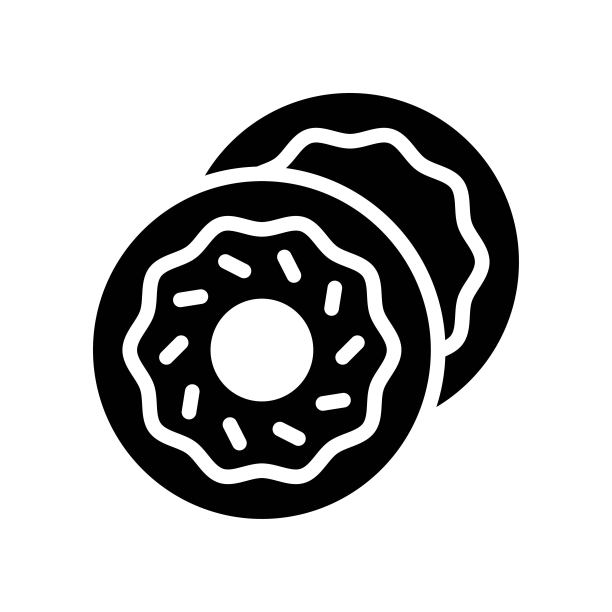 图标相关的烤甜甜圈或甜甜圈矢量的立体设计，图片下载