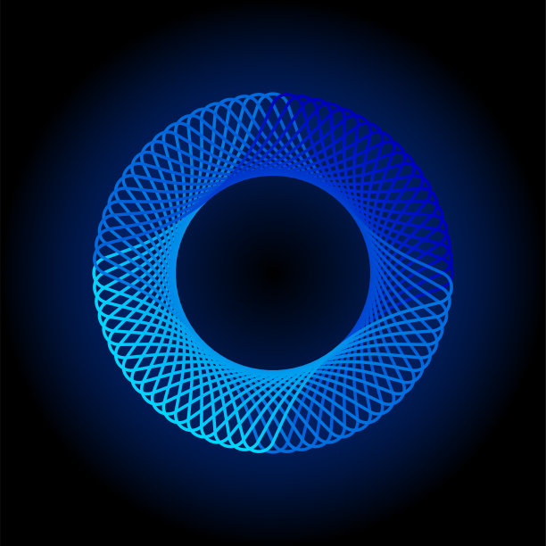 发光的动画。圆声波。最小线模式。命令。宇宙的波形。蓝色能量的抽象。矢量插图。图片下载