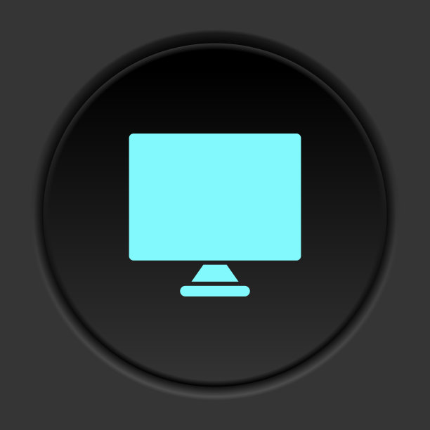 圆形按钮图标，显示器，电脑。按钮横幅圆形，徽章界面应用说明图片下载