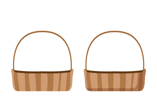 白色背景上的棕色空篮子矢量图图片下载