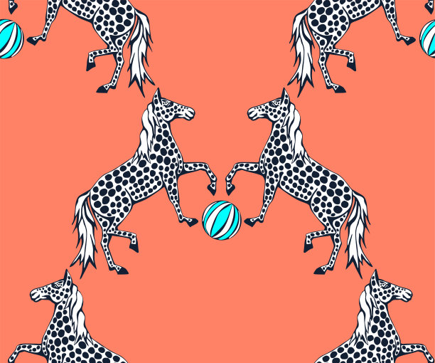 矢量背景手绘马。手绘墨水插图。现代装饰装饰背景。印刷纺织品，布料，墙纸，剪贴簿图片下载