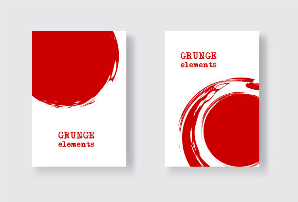 红墨水笔画在白色的日本背景上图片下载