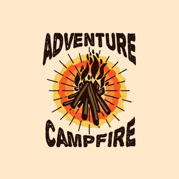 营火探险旅游设计图片下载