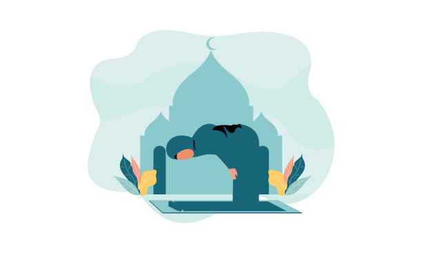 穆斯林妇女实践沙拉特伊斯兰祈祷图片下载