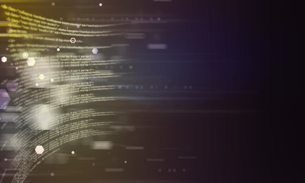 在黑暗背景下发光的数字代码。图片下载