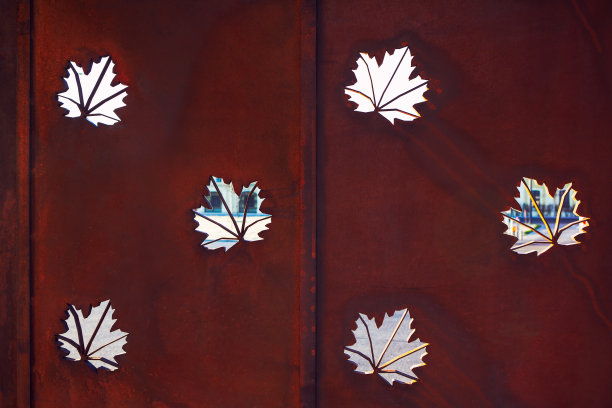 叶子切割成金属图片下载