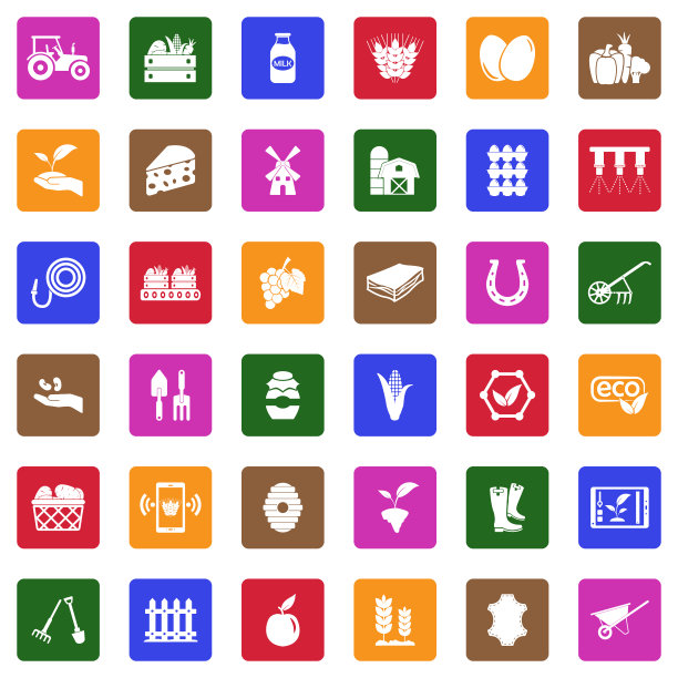 农场的图标。广场上的白色平面设计。矢量插图。图片下载