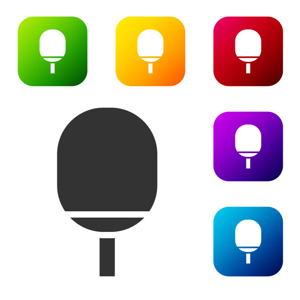 黑色球拍打乒乓球图标图片下载