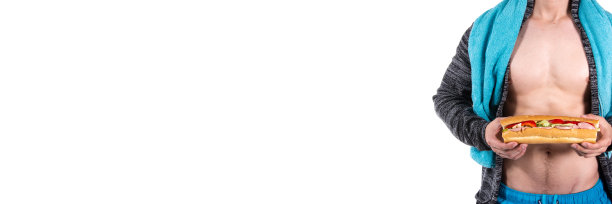 年轻有魅力的男人和健康的食物。图片下载