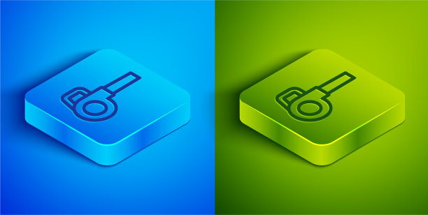 等距线叶片花园吹风机图标隔离图片下载