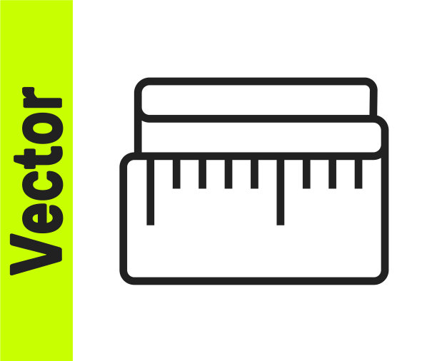 黑色线卷尺图标隔离在白色上图片下载